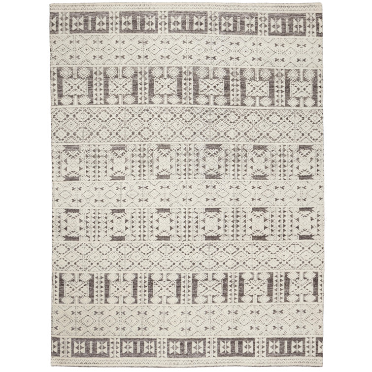 Woven Concepts Wool White/Taupe Area Rug Perigold